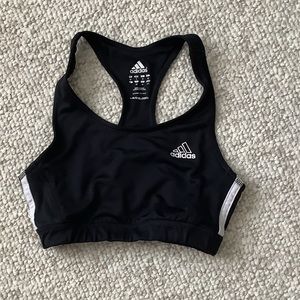 EUC Adidas Black Sports Bra Racerback Pullover S